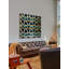 «Shades of Blue Triangle Bows», reproduction sur bois de pin naturel-17697323