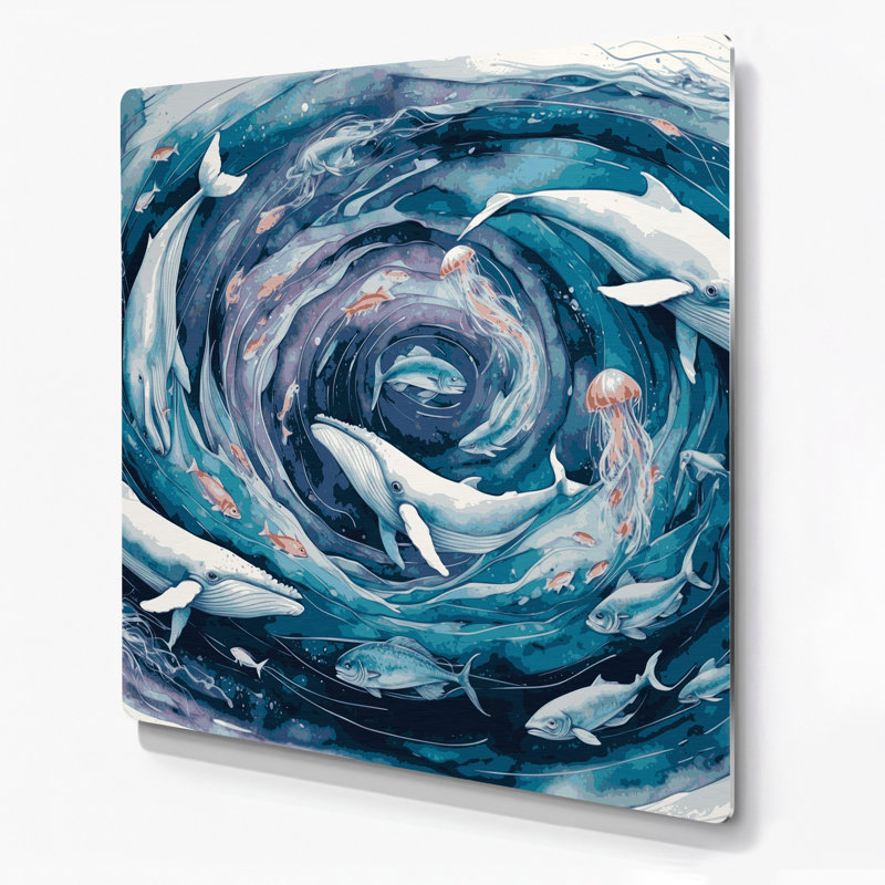 Art mural nautique bleu marine, H 12 po x l 12 po