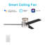 Ventilateur de plafond intelligent Raiden avec ensemble d'éclairage DEL et contrôle mural, fonctionne avec l'assistant Google, Amazon Alexa et les raccourcis Siri.-451427605-451427624-451427606