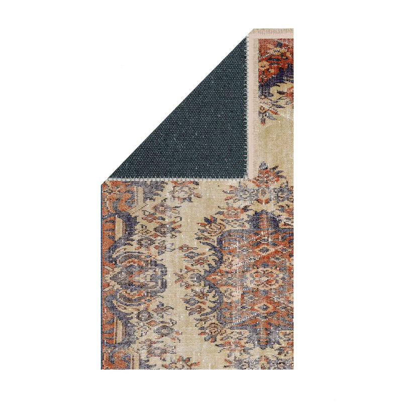 🍂 Rustic Autumn Medallion Distressed Area Rug