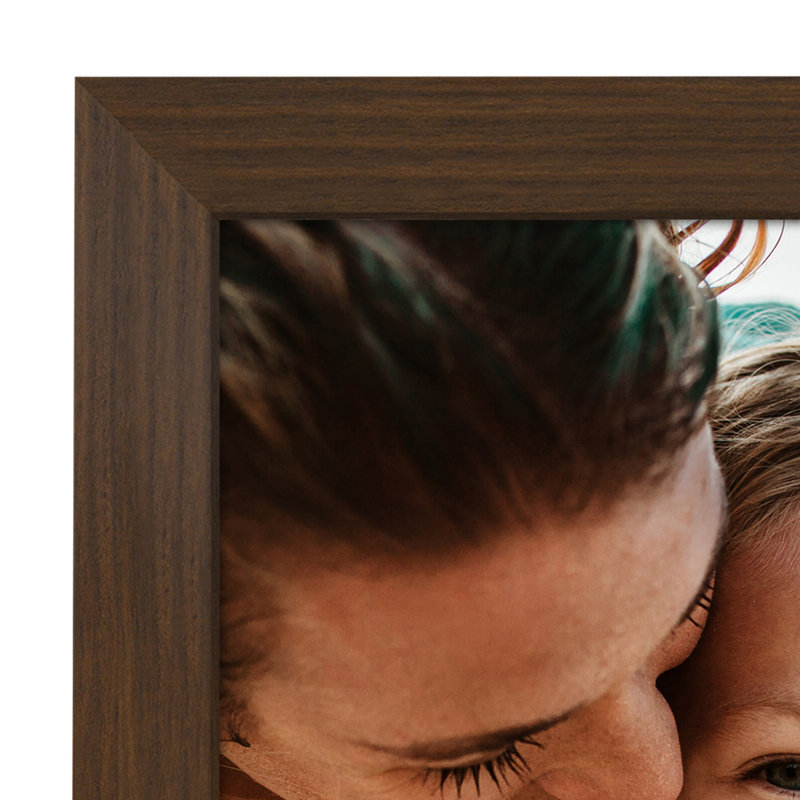 8 x 24 Collage Picture Frame 5 4 x 6 Photos - Composite Wood and Shatter-Resistant Glass, Walnut