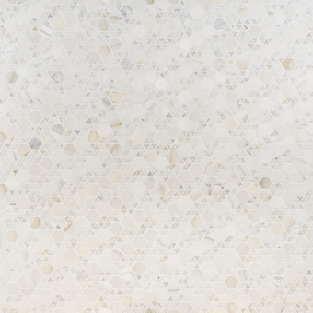 Koror 1" x 1" Marble Honeycomb Mosaic Wall & Floor Tile Bond Tile 