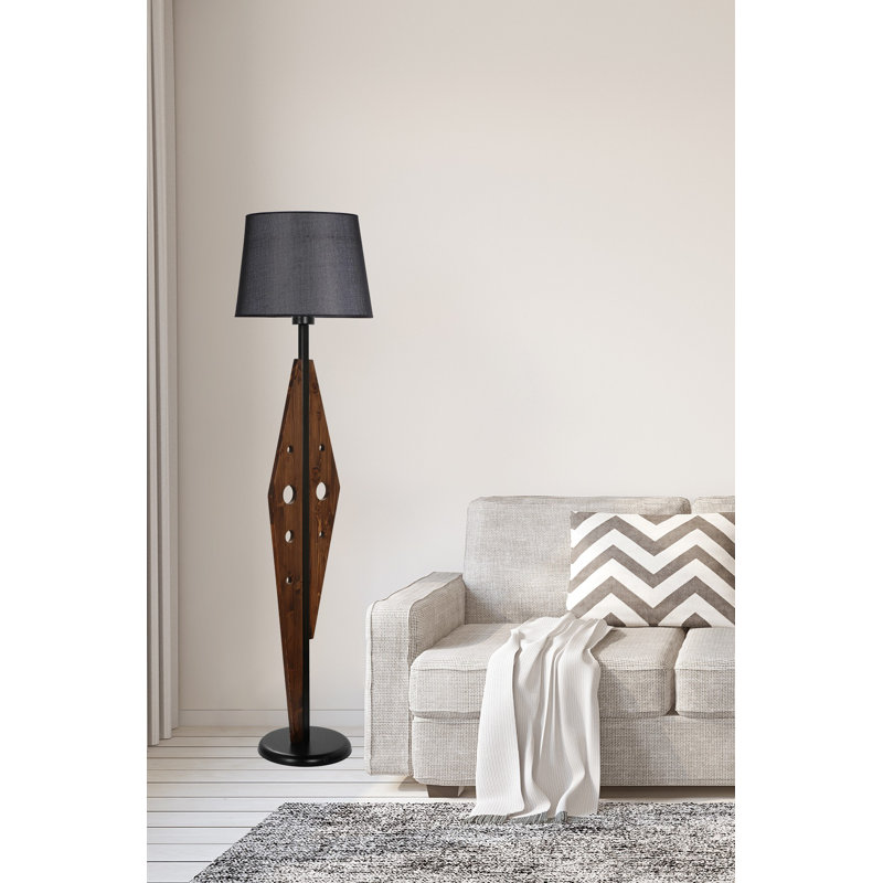 Lampe sur pied 65 po Burnsville, Noir, Brun foncé