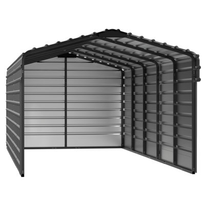Steel Carport With 3 Wall Kits, 10X24X07