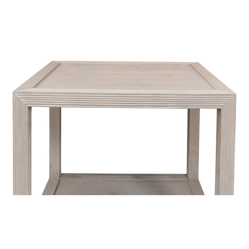 Sarreid Ltd Light Brown Solid Wood Rectangular End Table
