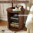 Mid Century Modern Cylinder End Table With Built-In Charging Station & Sliding Door, 2-Tier Storage Round Nightstand With USB Ports, Bedside Table For Living Room, Bedroom, Entryway-1814559040