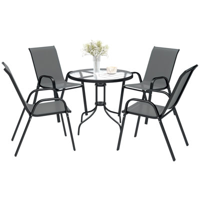 Steel Patio Dining Set Table,