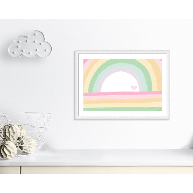 Décoration murale pour enfants, H 26,5 po x l 36,5 po x P 0,63 po, Encadré plat à grain de bois blanc