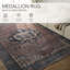 Tapis bleu / brun foncé lavable à la machine Beesley-1098109419