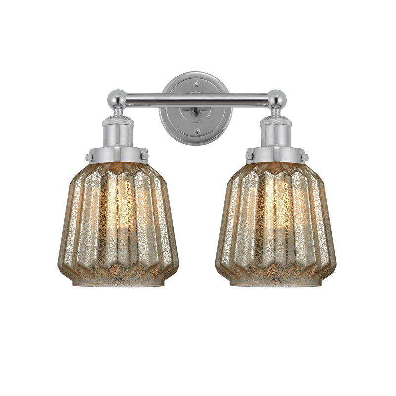 Éclairage pour meuble-lavabo à intensité variable à 2 lumières Aretzy, Mercurisé, Chrome poli