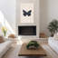 Silhouette de papillon sombre, style minimaliste rustique abstrait, paysage de papillons, art mural nature-1363744705