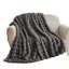 Jeté de couleur unie en fausse fourrure de lapin de couleur unie pour canapé et lit, gris foncé, 50 po x 60 po.-124874205-124874206