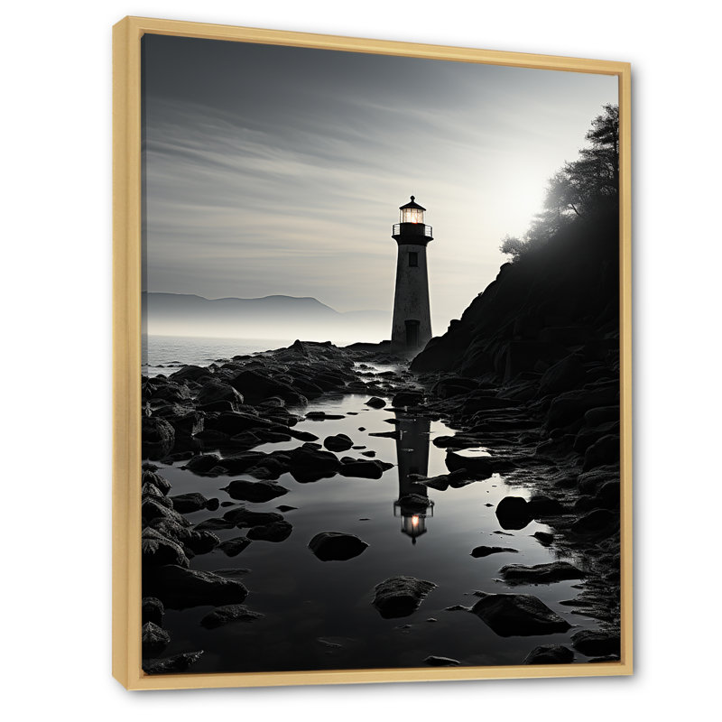 Phare, paysage d'imitation sur toile, H 20 po x l 12 po x P 1 po, Cadre naturel flottant