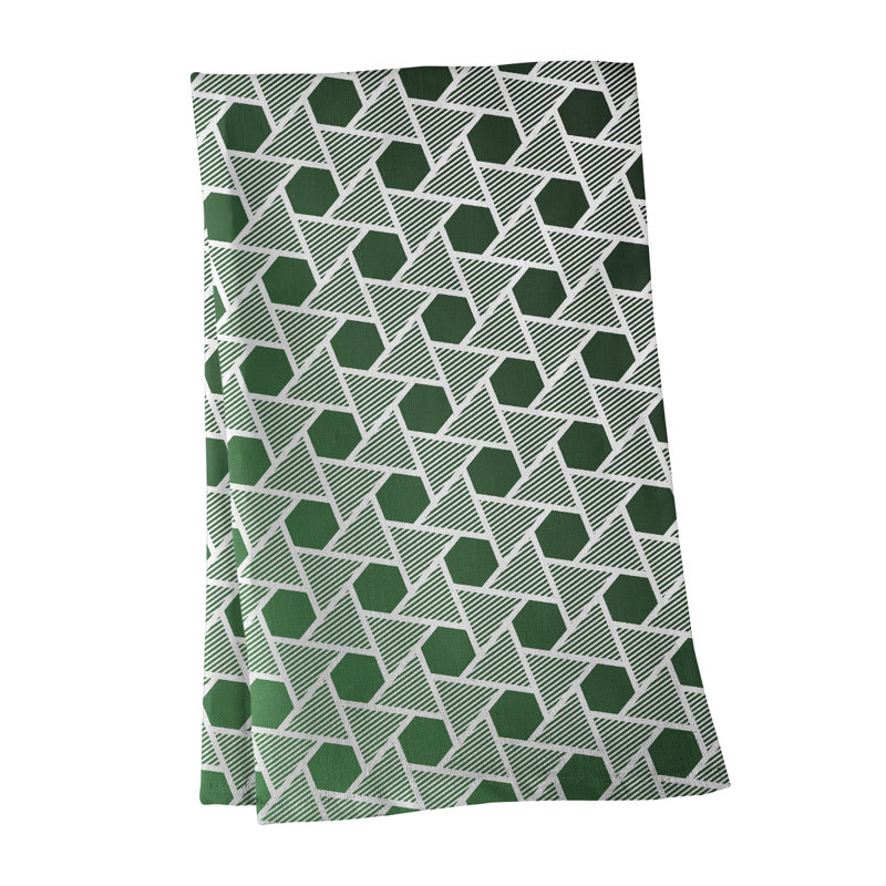 Tea Towel Kitchen Towel, Black/Green, Cotton Twill