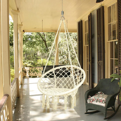 Balancelle suspendue en hamac pour enfants, chaise hamac d'intérieur pour l'extérieur avec ensemble de suspension, capacité de 230 lb pour le balcon, la cour et le jardin