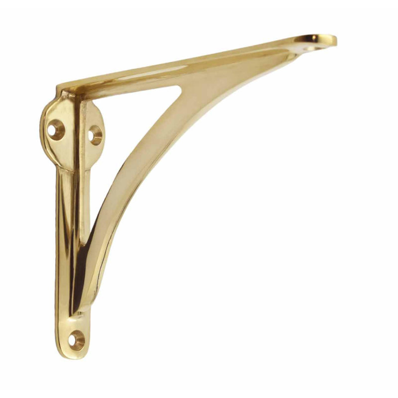 Support de tablette décoratif en laiton STYLENT DECOR, support de tablette robuste et antique pour tablettes en forme de L moderne (paquet de 1)
