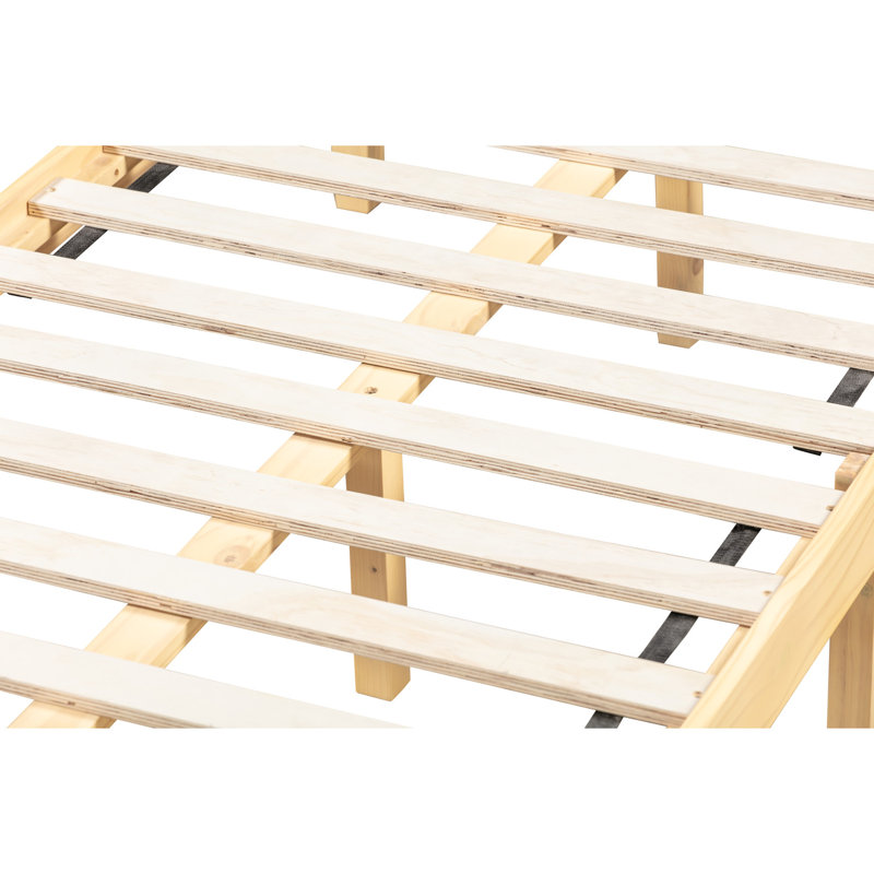 Janellie 14" Solid Wood Platform Bed, Full / Double, Natural