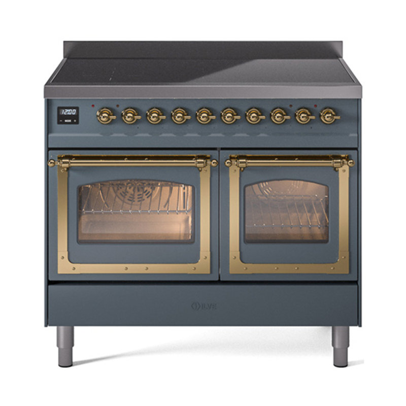 ILVE Nostalgie II Noblesse 40 po à induction, Gris-bleu / laiton