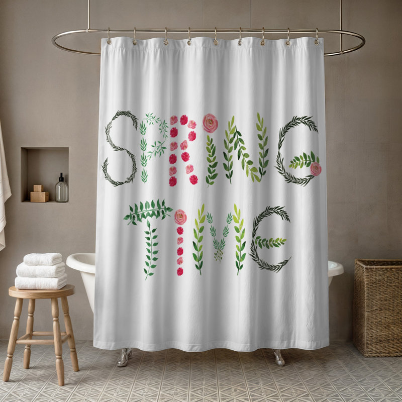 Rideau de douche simple spring time Bevis