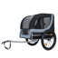 Grande remorque à vélo pliante pour chiens - transporteur tout-terrain d'une capacité de 100 lb, structure en acier durable pour le cyclisme, le jogging, le camping et les aventures en plein air, gros pneu noir-gris de 20 1/8 de largeur, tapis supplémentaire à l'intérieur