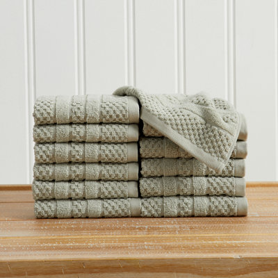 100% Cotton Checkered Bath Towel Set
