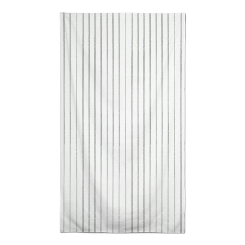 Nappe rayée en polyester, Vert, L 102 po x l 58 po