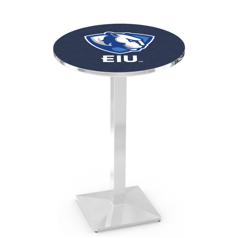 Round Metal Base Dining Table, Chrome, Eastern Illinois University