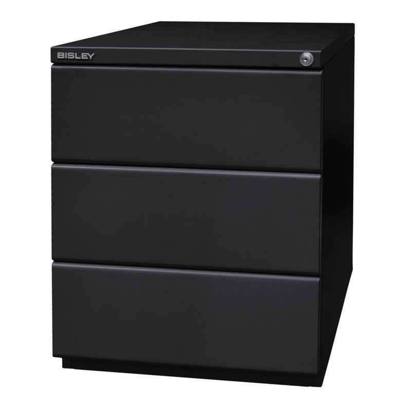 OBA 42.3cm Wide 3 -Drawer File Cabinet, Black