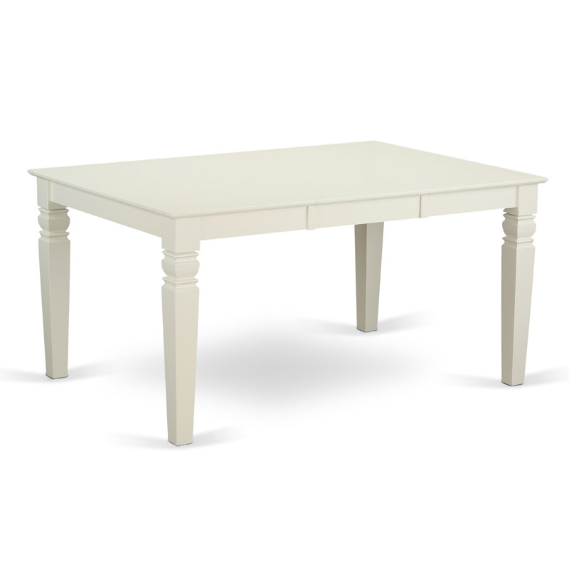 7 Piece Dining Set Consist of a Rectangle Dining Room Table with Butterfly Leaf and 6 Wood Seat Chairs, Linen White
