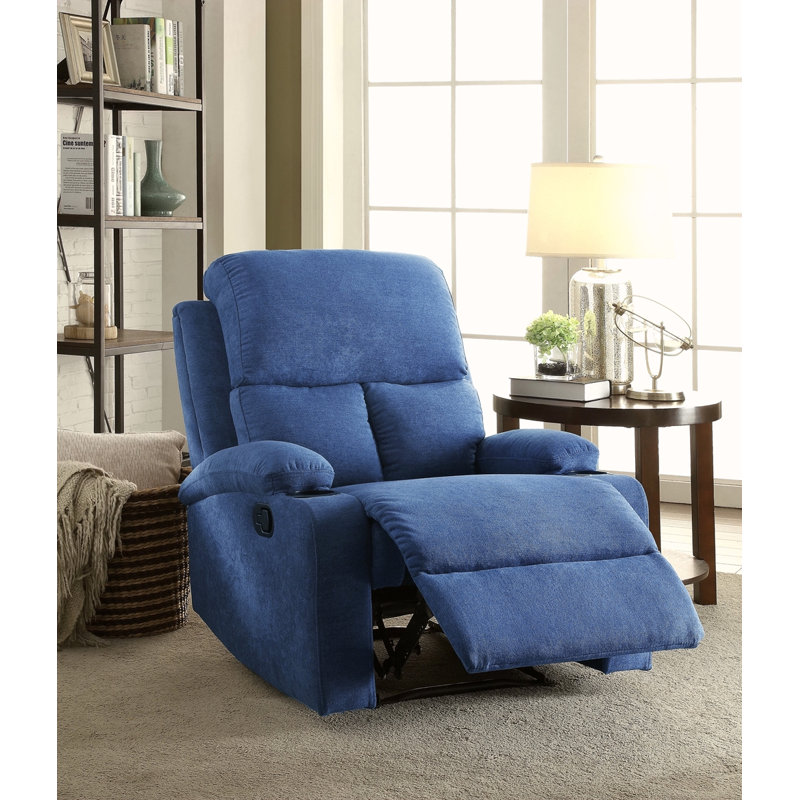 Fauteuil inclinable avec porte-gobelet, Bleu