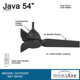 54" Java 3-Blade Propeller Ceiling Fan with Remote Control