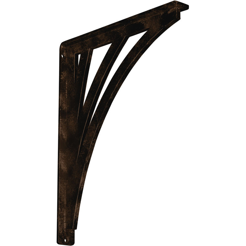 Support en fer forgé Nevio, H 15 po x l 1,5 po x p 12 po, Bronze vieilli