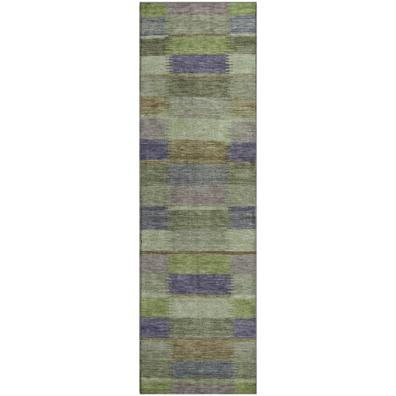 Premium Machine Washable Brennon AMF1628 Stripes Rug, Runner 2'3" x 7'6"