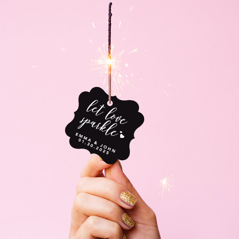Cadre personnalisé sur mesure Let Love Sparkle, Noir / blanc