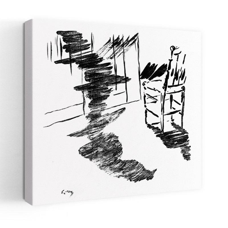Impression d'art mural abstrait minimaliste classique The Raven, H 24 po x l 24 po
