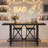 Counter Height Bar Table, 62.99" Long Pub Bar Table With Metal Footrest For Dining Kitchen Breakfast-1947097946