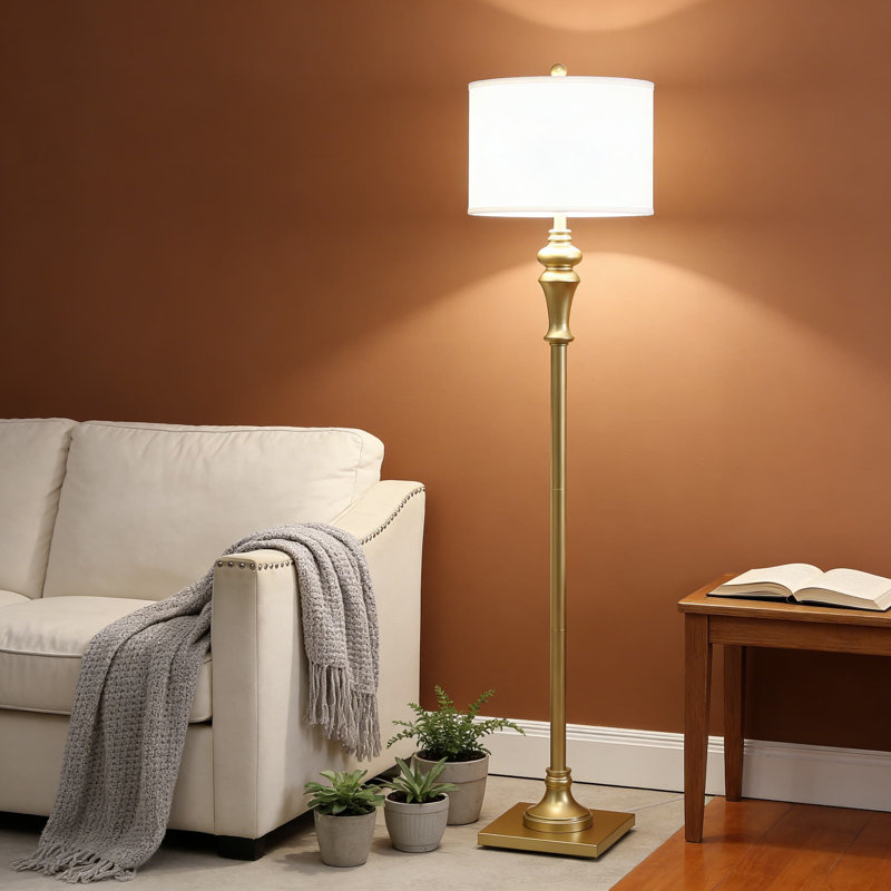 Lampe sur pied Farmhouse avec ampoule à DEL - Lampe sur pied de 61 pouces pour le salon, la chambre à coucher ou l'éclairage de bureau