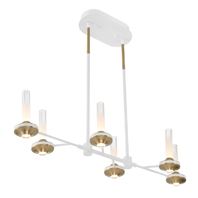 Lustre 12 lumières 31,5 po Torcia, Blanc