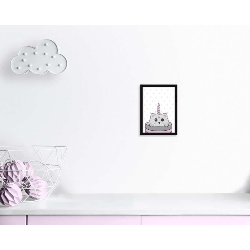 Caticorn I, art encadré, H 14 po x l 10 po x P 1,18 po, Structure noire