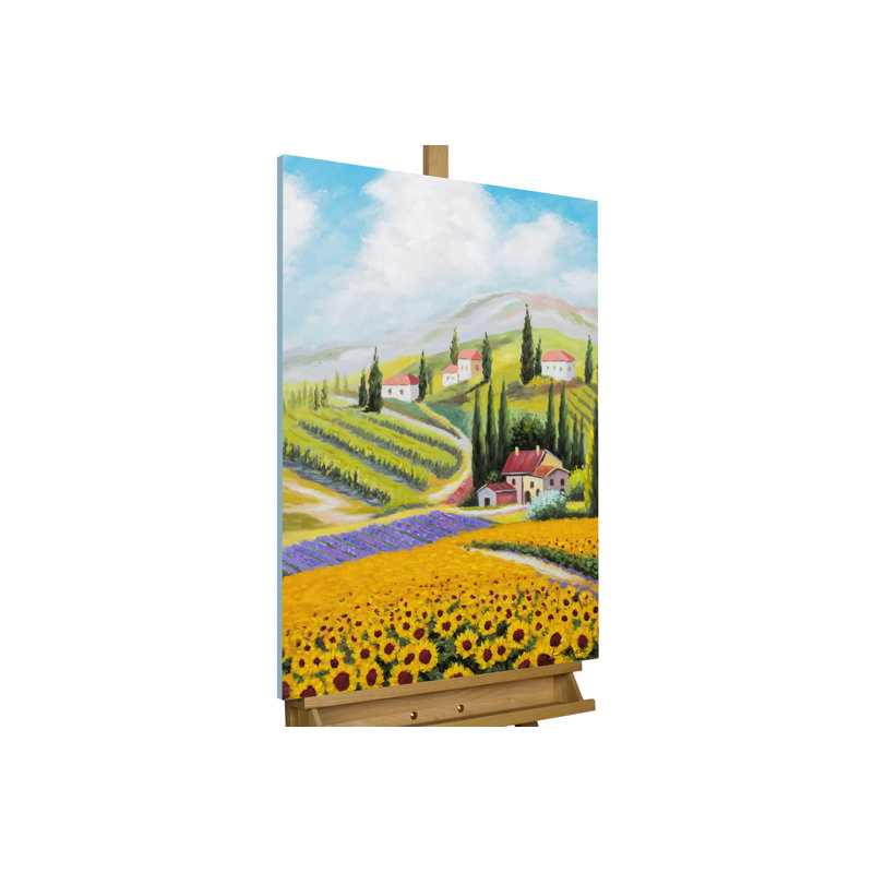 Hand -painted acrylic painting of summer nostalgia