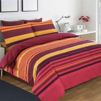 Benjamin Stripe Reversible Duvet Cover Set