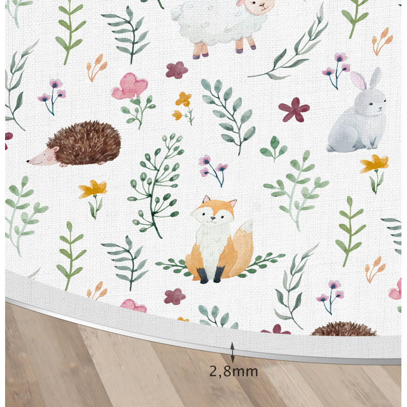 Roslind Vinyl Machine Printed Area Rug, Round 120cm