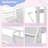 Aulika 32'' Metal Kids Bookshelf Large Storage Bookcase 4-Tier Book Sling Shelf-1089632958