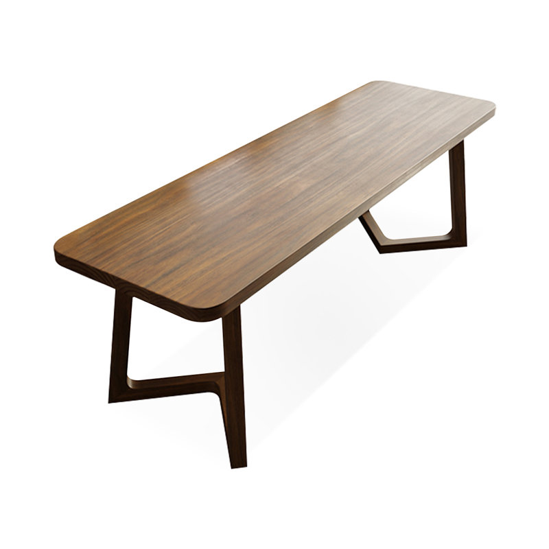 Bureau d'écriture rectangulaire en bois massif brun noisette, H 29,53 po x l 86,61 po x P 27,56 po