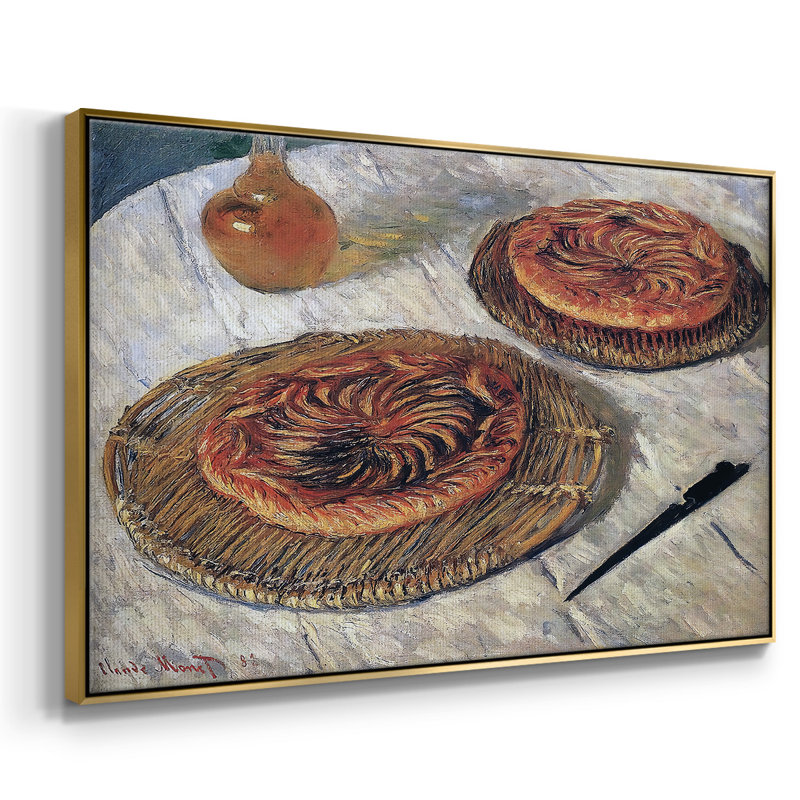 Les Galettes, 1882 - reproduction sur toile avec cadre flottant, H 25 po x l 37 po x P 2 po, Or