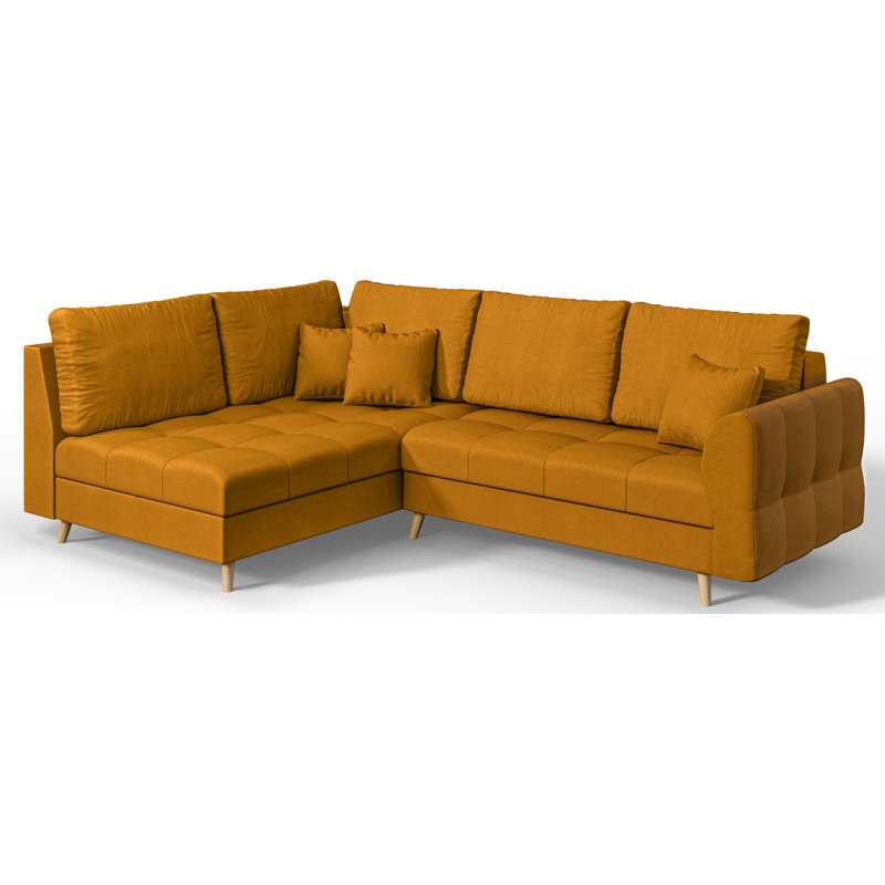 Scandinavian Corner Sofa, Left Hand Facing, Yellow