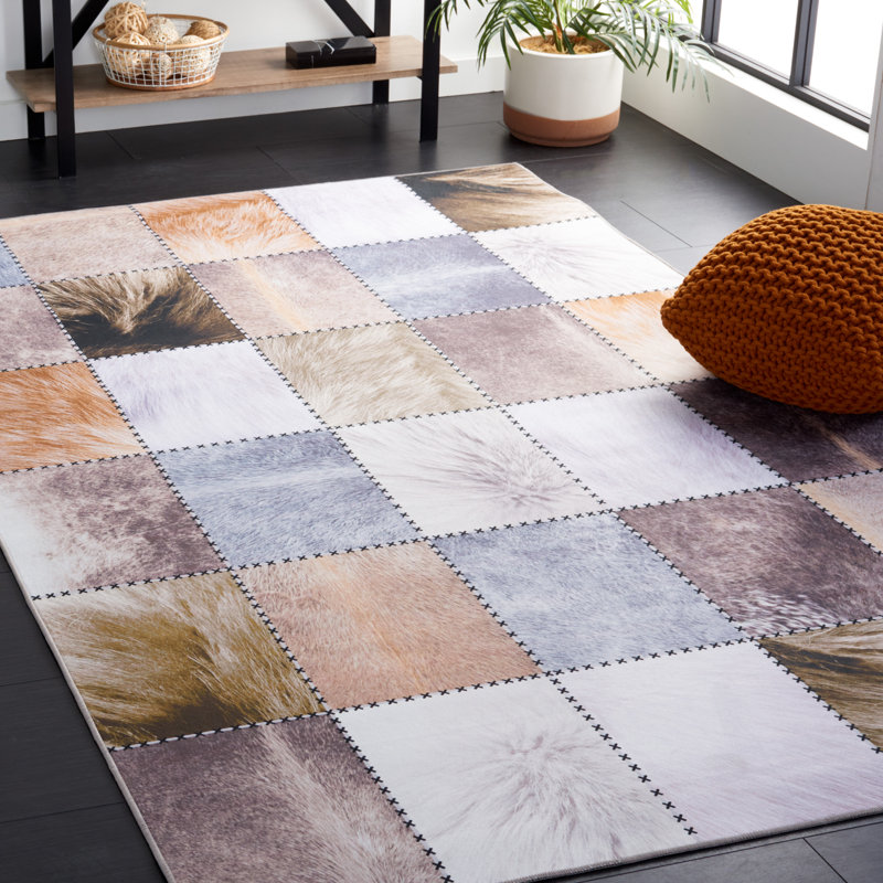 Briceida Performance Machine Washable Geometric Rug, Rectangle 6' x 9'