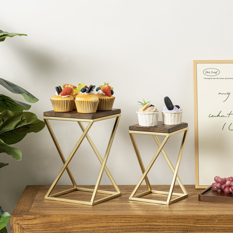2 Piece Pedestal Riser Stands Set