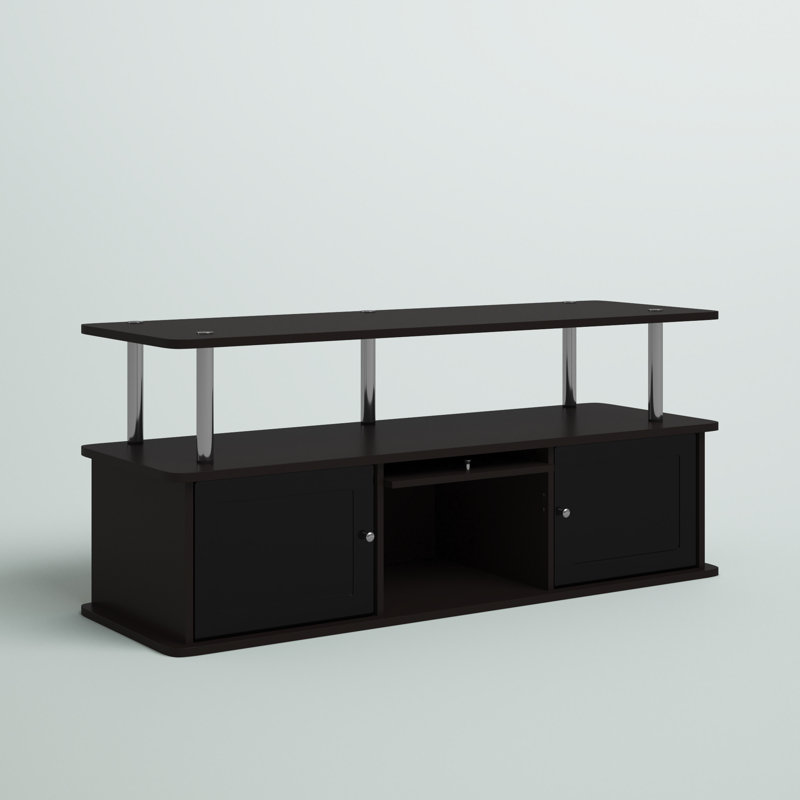 Meuble télé avec 3 armoires de rangement et tablette pour téléviseur de 55 po ou moins Edwin, Espresso