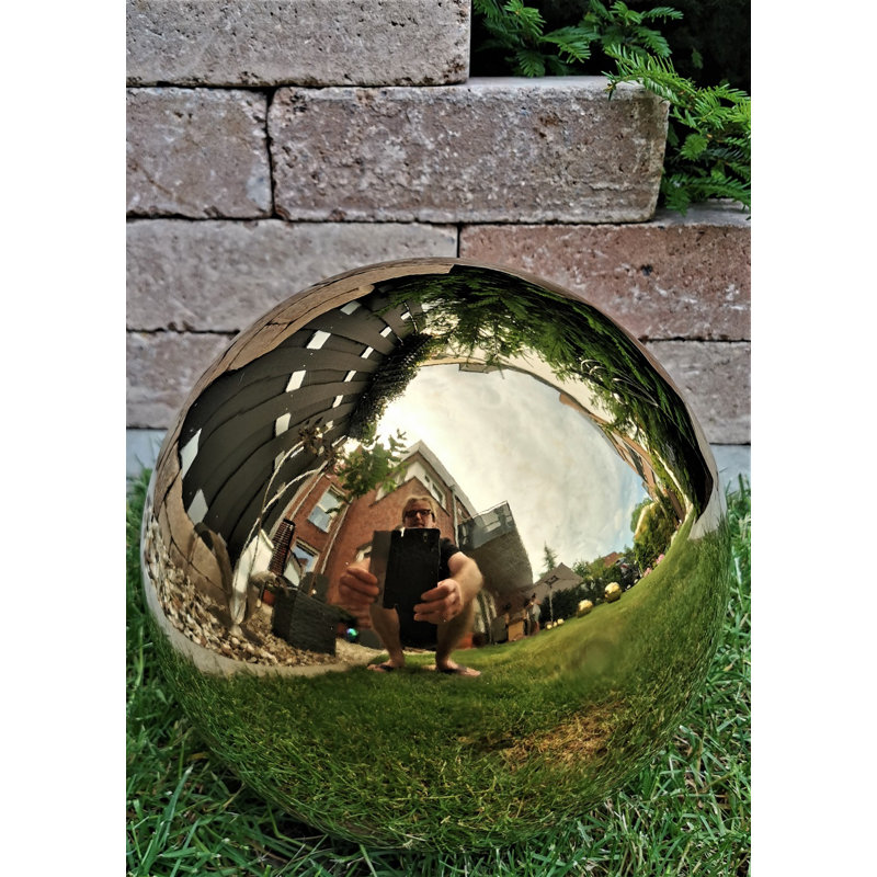 Chaitan Stainless Steel Garden Accent, 40 cm H x 40 cm W x 40 cm D, Gold, 1
